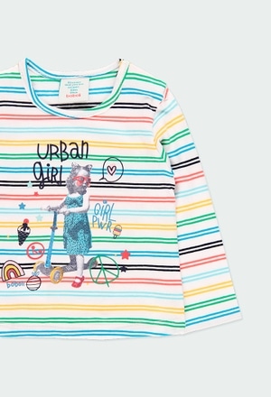 T-Shirt tricot à rayures pour bébé fille_3