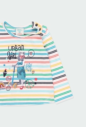 T-Shirt tricot à rayures pour bébé fille_4