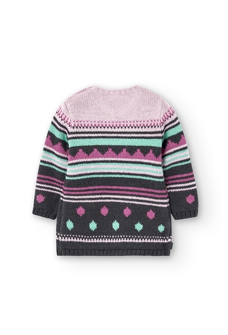 Vestido tricot jacquard para o bebé menina_3