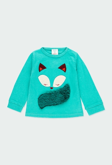 Knit t-Shirt "fox" for baby girl_1