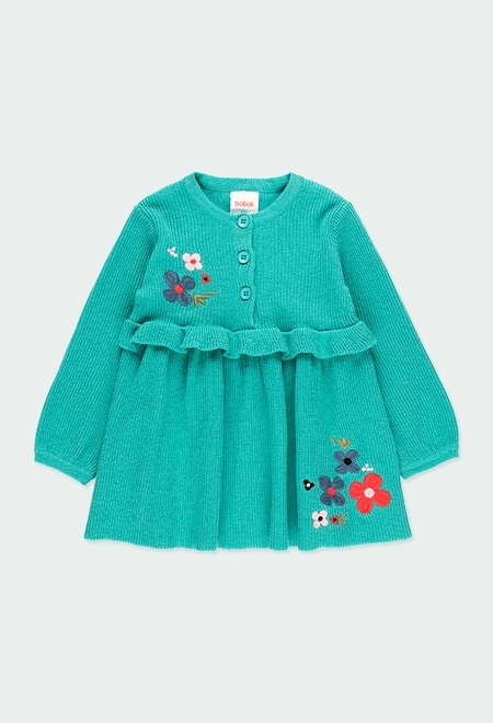 Knitwear dress "floral" for baby girl_1
