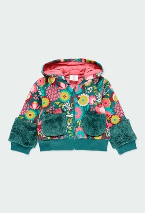 Fleece jacket floral for baby girl_1