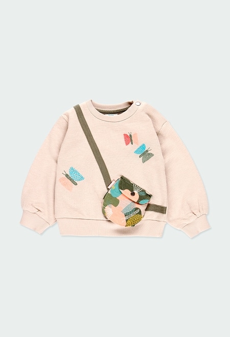 Fleece sweatshirt "handbag" for baby girl_2