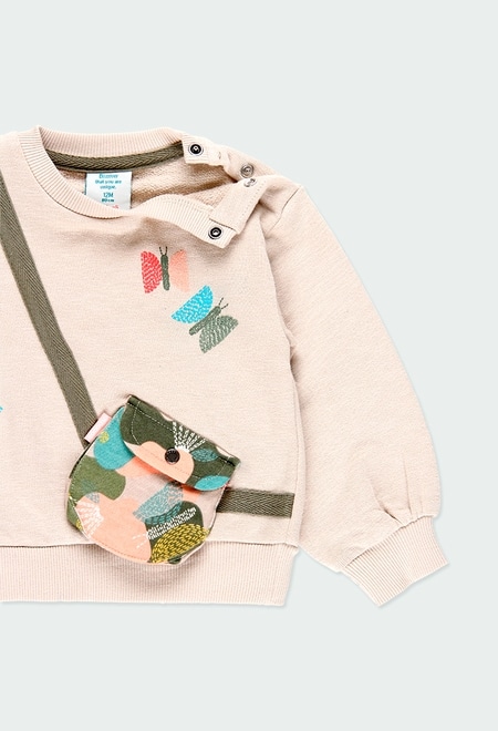 Fleece sweatshirt "handbag" for baby girl_4