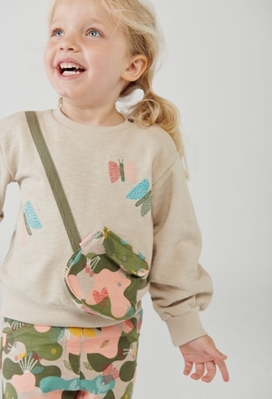 Fleece sweatshirt "handbag" for baby girl_1