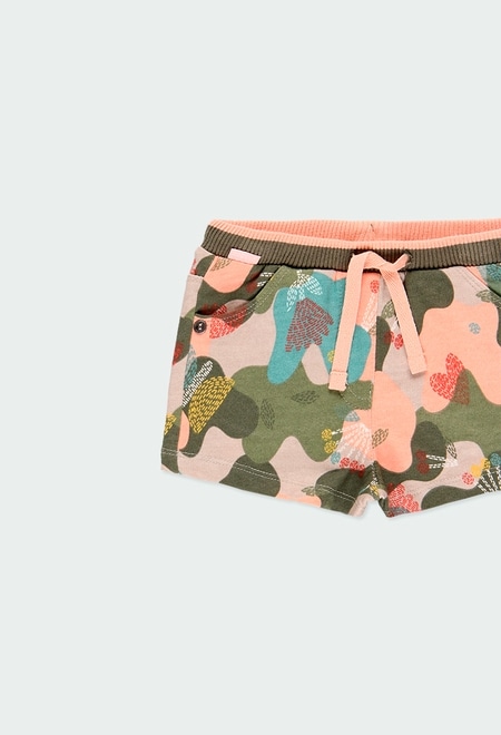 Fleece bermuda shorts camo for baby girl_3