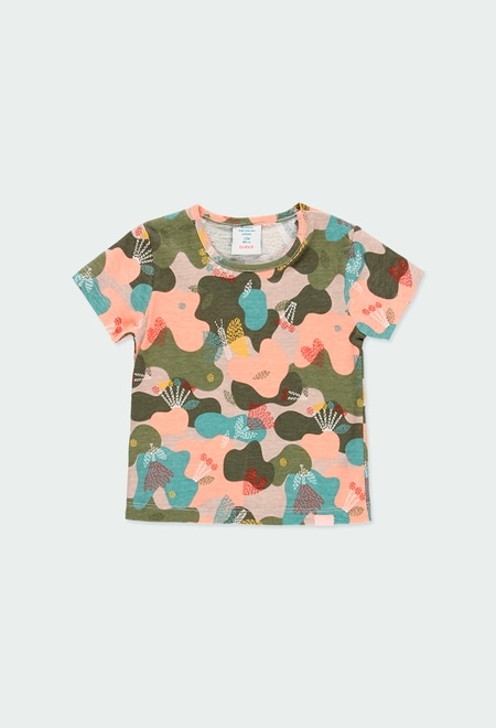 Knit t-Shirt camo for baby girl_1