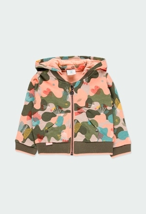 Fleece jacket camo for baby girl_1