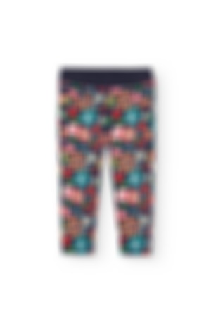 Fleece trousers floral for baby girl