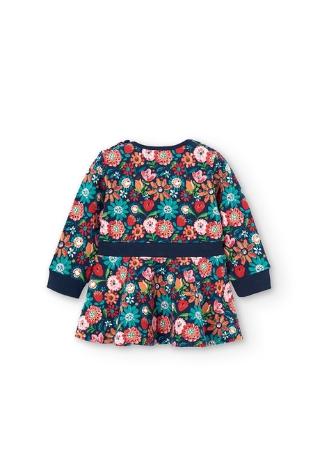 Fleece dress floral for baby girl_2