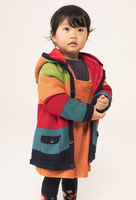 Knitwear jacket striped for baby boy_1