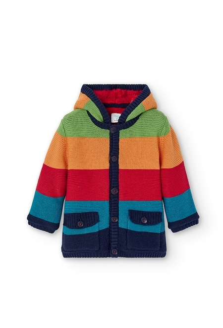 Knitwear jacket striped for baby boy_2