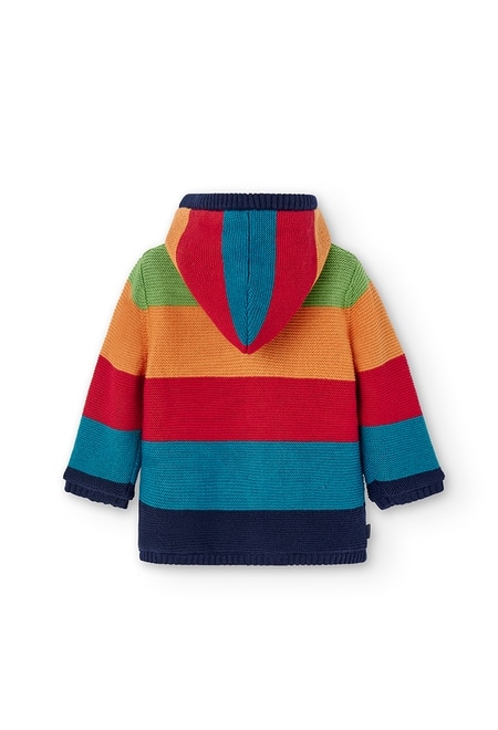Knitwear jacket striped for baby boy_3