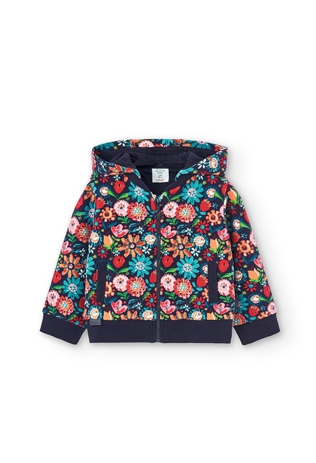 Fleece jacket floral for baby girl_1