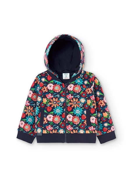 Fleece jacket floral for baby girl_5
