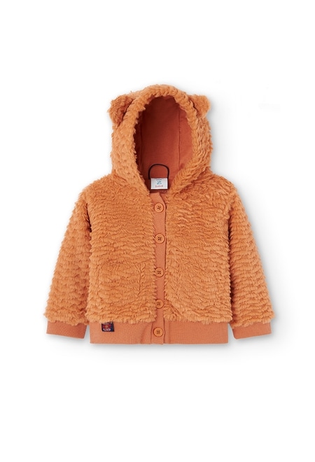 Fluffy hooded jacket for baby girl_6