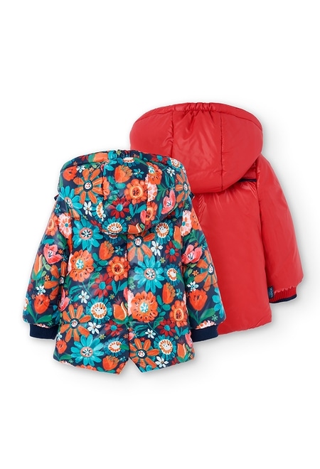 Reversible technical fabric parka for baby girl_3