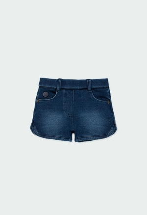 Fleece denim shorts for baby girl_1