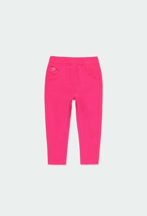 Stretch fleece trousers for baby girl_1