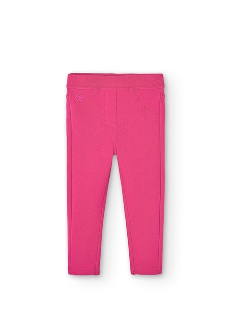 Stretch fleece trousers for baby girl_1