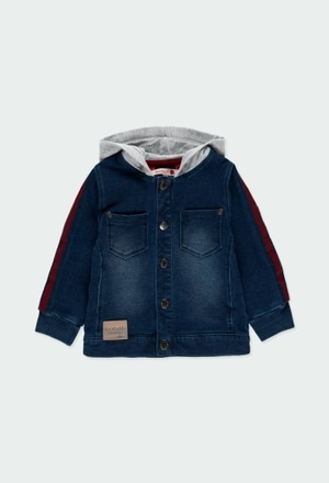 Fleece jacket denim for baby boy_1