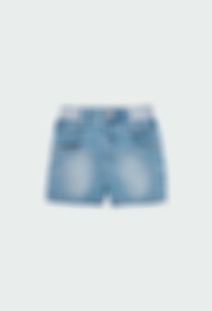 Knit denim bermuda shorts for baby boy