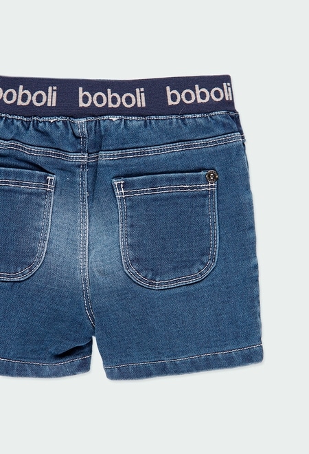 Knit denim bermuda shorts for baby boy_4