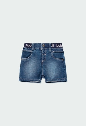 Knit denim bermuda shorts for baby boy_1