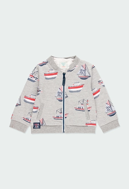 Fleece jacket "boats" for baby boy_6