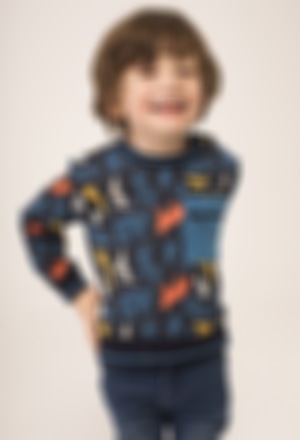 Fleece sweatshirt "animals" for baby boy