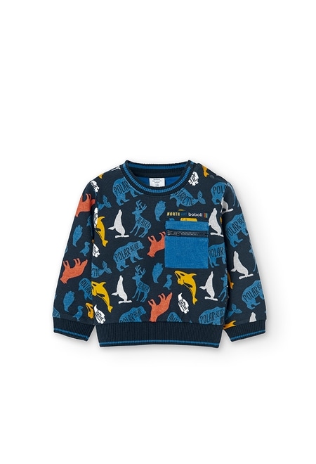 Fleece sweatshirt "animals" for baby boy_1