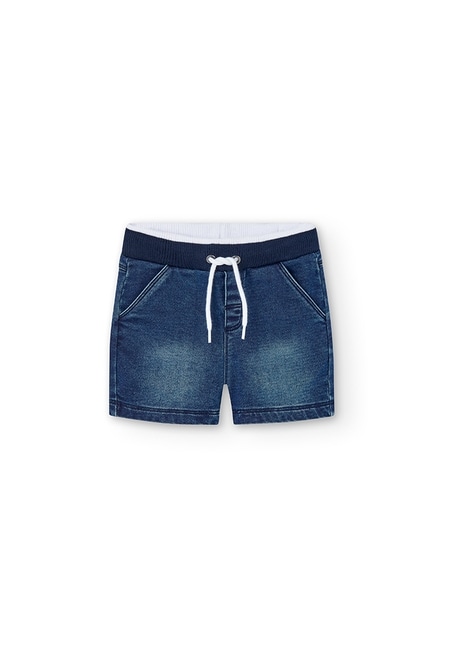 Knit denim bermuda shorts for baby boy_1