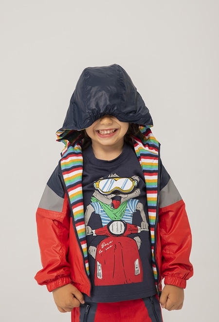 Reversible technical fabric parka for baby_1