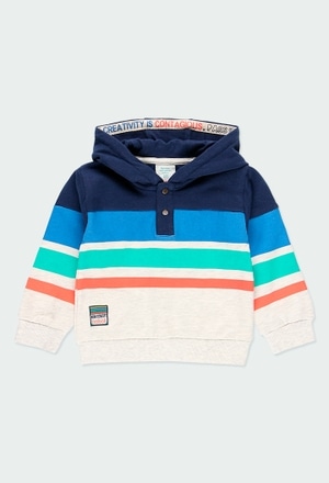 Fleece sweatshirt with stripes for baby boy_1