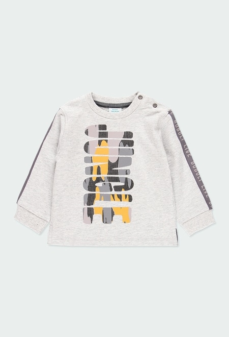Fleece sweatshirt "letters" for baby boy_1