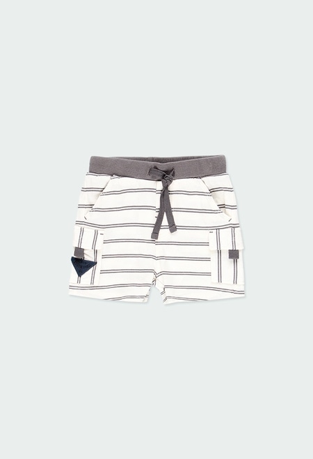 Knit bermuda shorts striped for baby boy_1