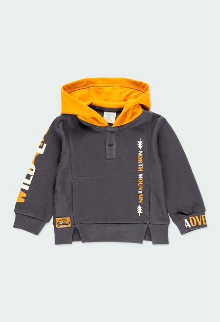 Fleece with hood sweatshirt for baby boy_1