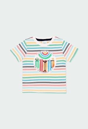 T-Shirt tricot à rayures pour garçon_1