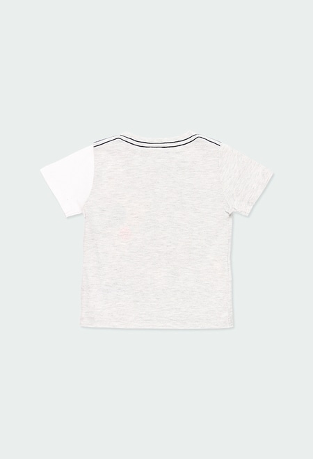 Camiseta malha bicolor para o bebé menino_2
