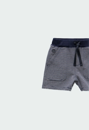 Fleece bermuda shorts striped for baby boy_3