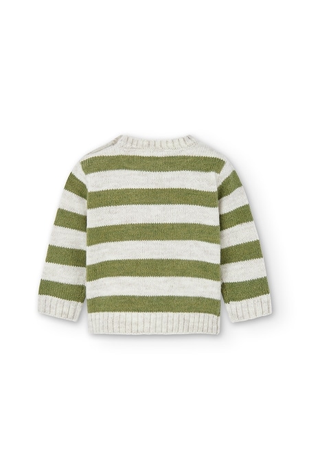Pullover tricot às riscas para o bebé menino_2