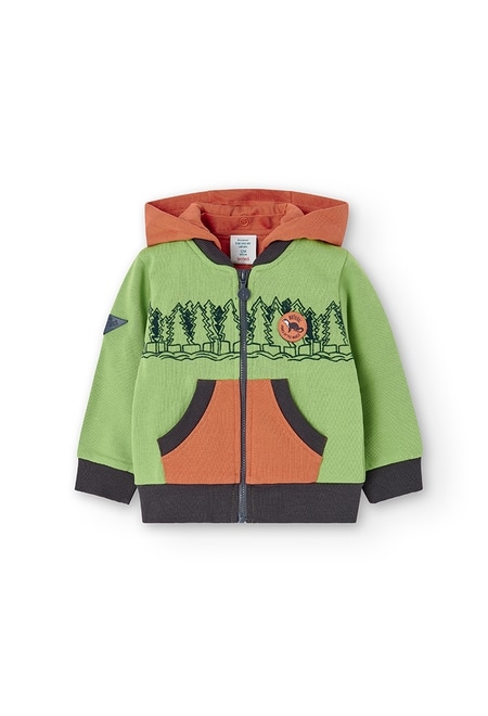 Fleece jacket bicolour for baby boy_1