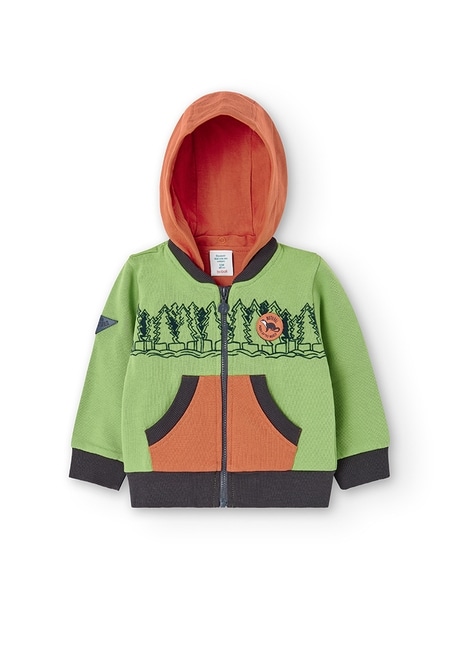 Fleece jacket bicolour for baby boy_5