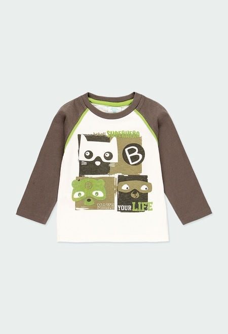 T-Shirt tricot bicolour pour bébé garçon_1