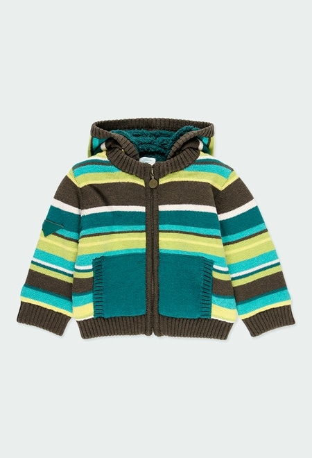 Knitwear jacket striped for baby boy_1