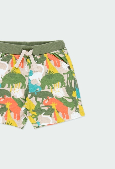 Fleece bermuda shorts "animals" for baby boy_4