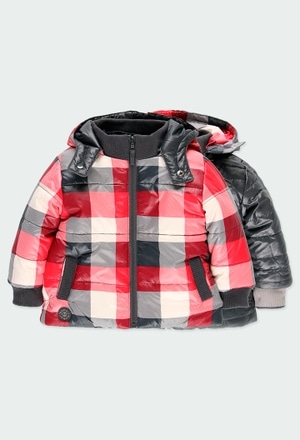 Reversible parka check for baby boy_1