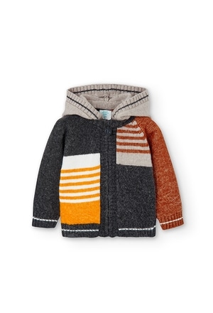 Giacchetta tricot con cappuccio per neonati_1