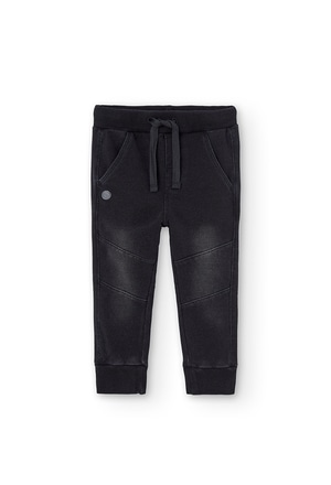 Fleece denim trousers for baby boy_1
