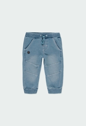 Fleece denim trousers for baby boy_1